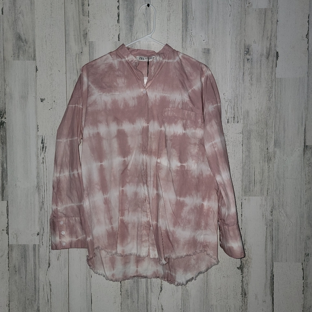 NWT Zara Tie Dye Tunic Blouse